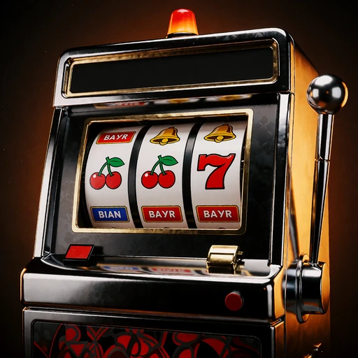 Klassisk enarmet tyvekn&aelig;gt med kirseb&aelig;r, klokker og syvtaller som illustration af klassiske slots